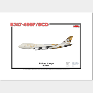 Boeing B747-400F/SCD - Etihad Cargo (Art Print) Posters and Art